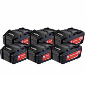 METABO 18 V - Set à 6 x 4 Ah - Li-Power Akkupack - Air Cooled