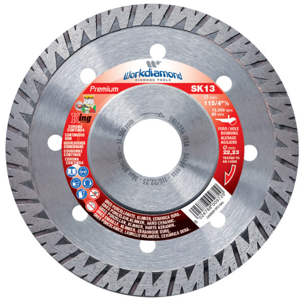 Keramik Diamanttrennscheibe Premium 125 x 1,6 x 22.23 mm - geschlossener Schneidrand - mit zentraler Verstärkung